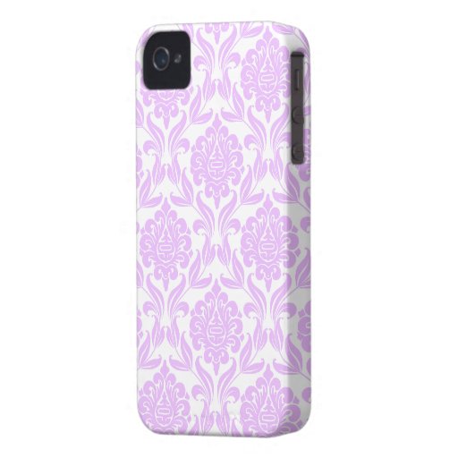 Purple Damask Pattern iPhone 4 Case-Mate Case