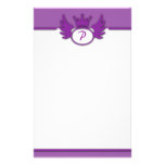 Purple Design Monogram Stationery