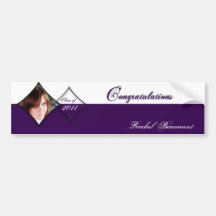 Purple Diamond Class Graduation Wine Label Bumper Stickers