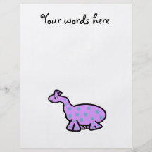 Purple dinosaur with blue spots full colour flyer