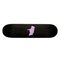 Purple Elephant with Glasses. Custom Skate Board