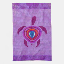 Purple Eye Turtle Kitchen Towels