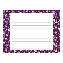 Purple Floral Recipe Card Post Card