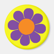 Purple Flower Power Fridge Magnets