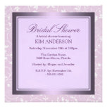 Purple Flower Swirl Bridal Shower Invitation