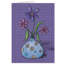 'Purple Flowers' Birthday Card