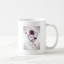 purple flowers coffee mug