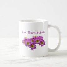 Purple flowers, I'm beautiful Mug