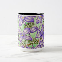 purple flowers mug