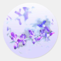 Purple Flowers Round Sticker