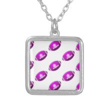 Purple Football Pattern Necklace