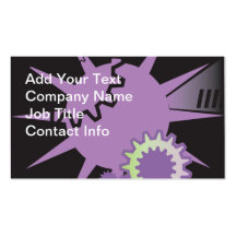 Purple Gears Business Card Template