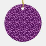 Purple Giraffe Fur Pattern Christmas Ornaments