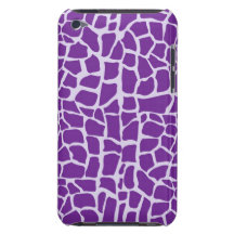 Purple giraffe pattern mosaic barely there iPod cases