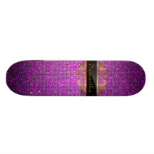 Purple Glitter Sequin Disco Glitz Comp Skateboard