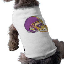 Purple Gold Football Helmet Dog T-shirt