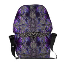 Purple Gothic Messenger Bag with Celtic Symbols