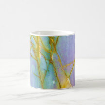 Purple Green Abstract Mugs