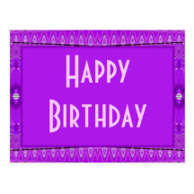 purple Happy Birthday Post Cards