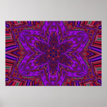 Purple Heart Kaleidoscope Design Poster