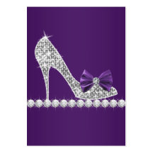 Purple High Heel Shoe Business Cards