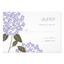 purple hydrangea invitation