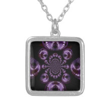 Purple Infinity Fractual Geometric Design Pendants