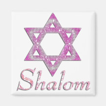 Purple Jewelled Star of David Design Refrigerator Magnet
