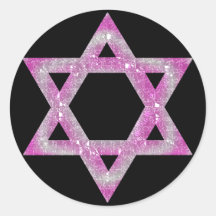 Purple Jewelled Star of David Design Sticker