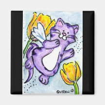 purple kitty fairy magnet