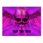 Purple Lava Burst Winged Skull Post Card
