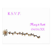 Purple Leaf Plumb Spring RSVP postcard