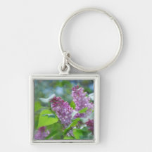 Purple Lilac Flowers Keychain