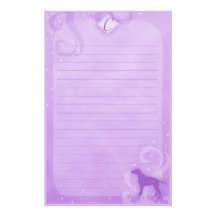 Purple Magic Curly Coated Retriever Stationery