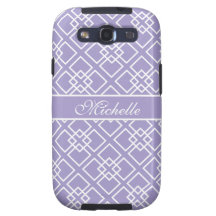 Purple Monogram Geometric Pattern Galaxy SIII Case
