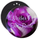 Purple Mother Of The Bride Rose Pinback Buttons