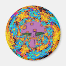 Purple Mushroom Fridge Magnet