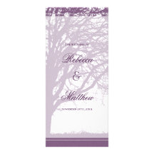 Purple Oak Tree Winter Wedding Program Customized Rack Card