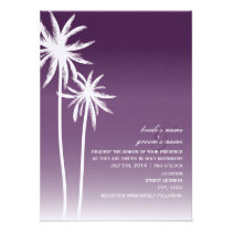 Purple Ombré Palm Trees Beach Wedding invitations