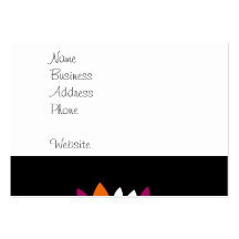 Purple Orange White Flower Petal Art on Black Business Card