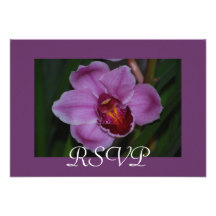 Purple Orchid RSVP cards Custom Invite