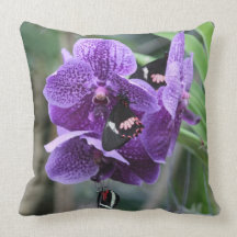 Purple Orchid(with Butterflies) Pillow