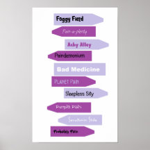 Purple Pain Signs Poster