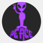 Purple Peace Alien Sticker