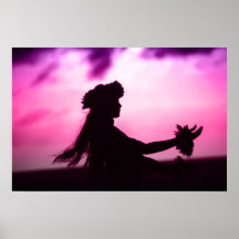 Purple & Pink Hawaiian Poster