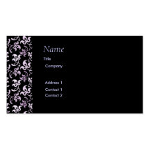 Purple & Pink on Black Background Business Cards