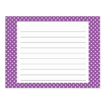 Purple Polka Dot Recipe Card Post Cards
