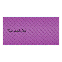 Purple polka dots on purple background photo card template
