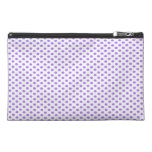 Purple Polka Dots on White Travel Accessories Bag