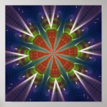 Purple Red and Green Fractal Art Poster Print